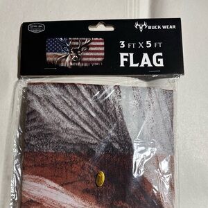 Buck wear 3x5 ft American flag with deer, new